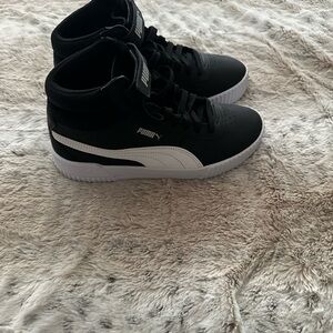 Puma Black and White High-Top Sneakers
